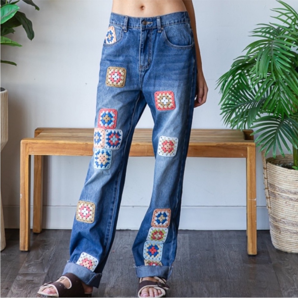 Oli & Hali Granny Square Jeans NWOT
